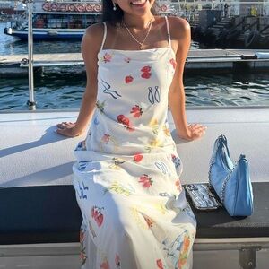 Abercrombie picnic print midi slip dress